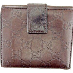 Gucci W Hook Wallet Gucci Shima Leather Authentic USED